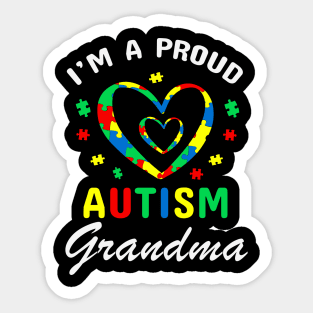 Proud Autism grandma Autism Awareness Gift for Birthday, Mother's Day, Thanksgiving, Christmas Sticker